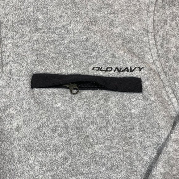 Old Navy Gray Quarter Zip Pullover Fleece Sweatshirt Chest Pocket Mens Size M - Picture 4 of 9
